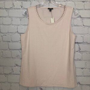 NWT Talbots Double Layer Sleevless Top Petite Size PM Pale Pink Stretch